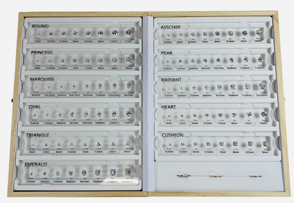 Diamond Size CZ Comparison Set with Removable Plates