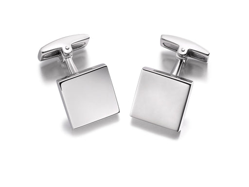 Hoxton London Men's Sterling Silver Plain Square Cufflinks