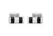 Hoxton London Men's Sterling Silver and Black Onyx ylindrial Cufflinks