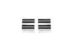 Hoxton London Men's Sterling Silver Black Enamel Stripe Square Cufflinks