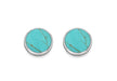 Hoxton London Men's Sterling Silver and Turquoise Round Cufflinks