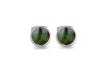 Hoxton London Men's Sterling Silver and Jade Round Cufflinks