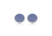 Hoxton London Men's Sterling Silver and Dark Blue Zirconia  Round Cufflinks