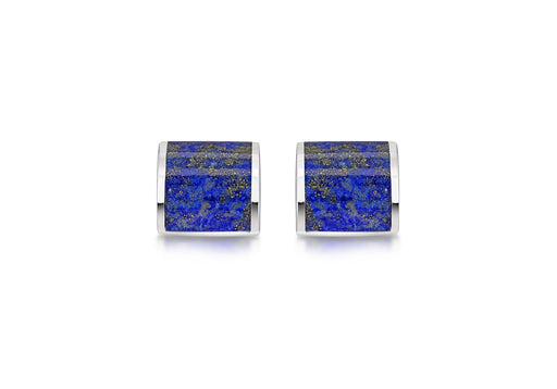 Hoxton London Men's Sterling Silver and Lapis Lazuli Square Cufflinks