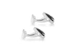 Hoxton London Men's Sterling Silver Heart Black Zirconia  Cufflinks