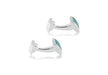 Hoxton London Men's Sterling Silver and Turquoise Retangle Cufflinks