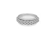 Hoxton London Men's Sterling Silver Brick Patterned Hexagonal Spinning Ring