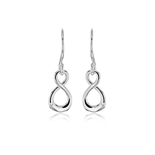 Figure Of Eight Drop Earrings Hand-Set With A Diamond Accent