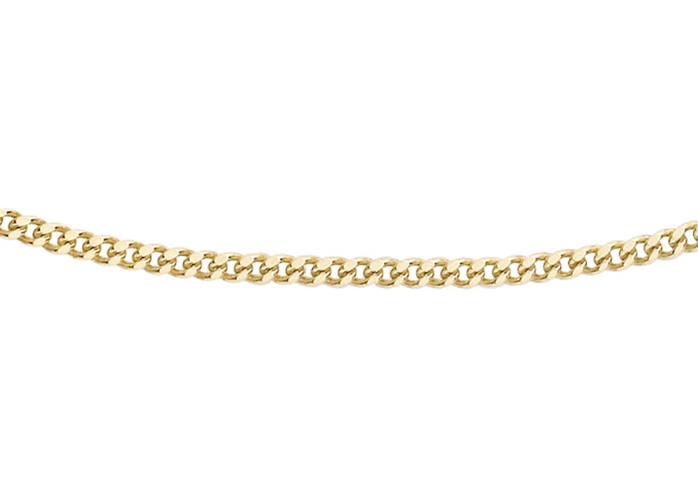 9ct Yellow Gold 20 Diamond Cut Curb Chain 41m/16"9