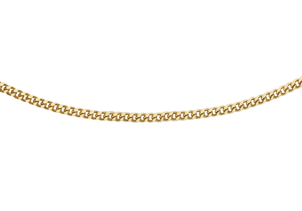 9ct Yellow Gold 25 Diamond Cut Curb Chain 36m/14"9