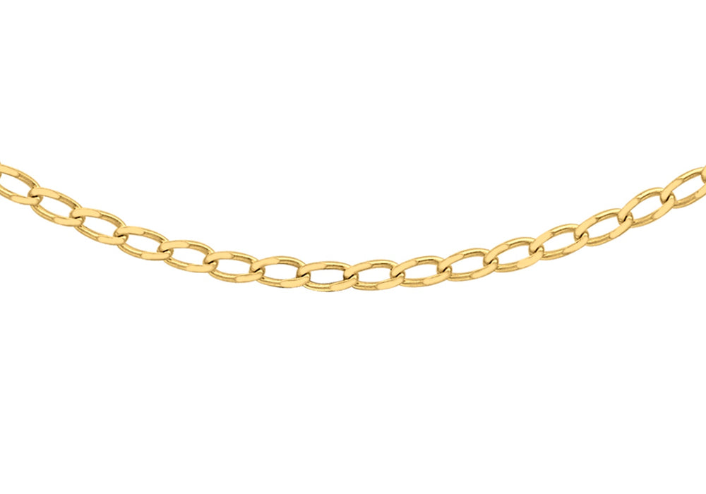 9ct Yellow Gold 30 Open Curb Chain 41m/16"9