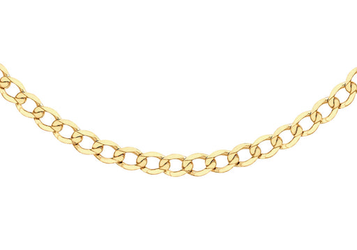 9ct Yellow Gold 100 Diamond Cut Flat Curb Chain 41m/16"9