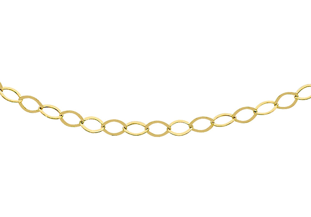 9ct Yellow Gold 30 Diamond Cut Trace Chain 41m/16"9