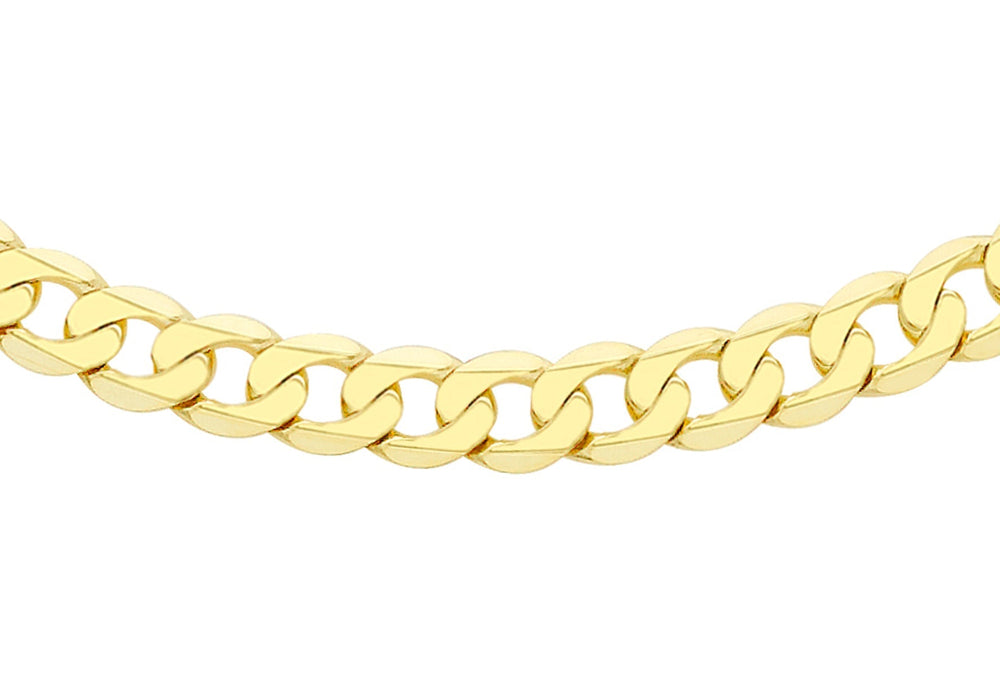 9ct Yellow Gold 120 Diamond Cut Flat Curb Chain