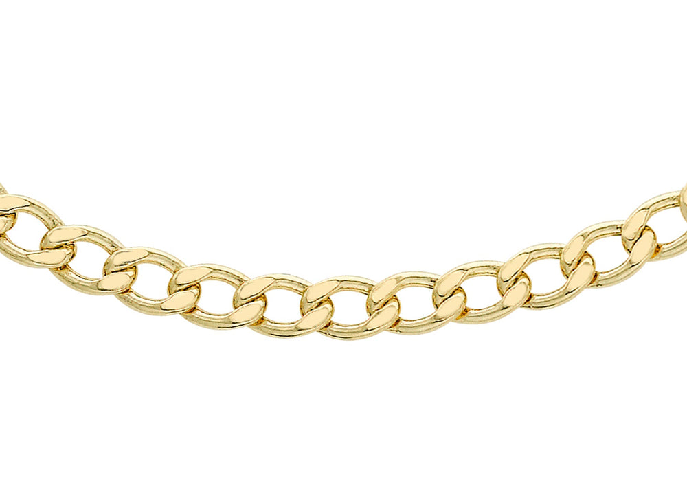 9ct Yellow Gold 100 Flat Curb Chain 46m/18"9