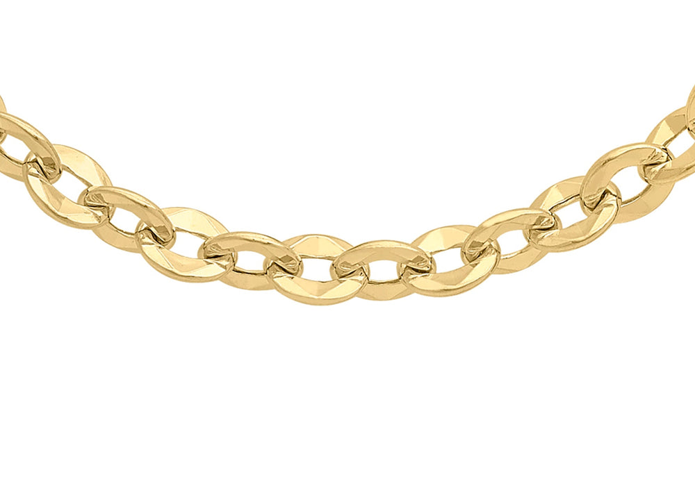 9ct Yellow Gold 100 Diamond Cut Trace Chain 46m/18"9