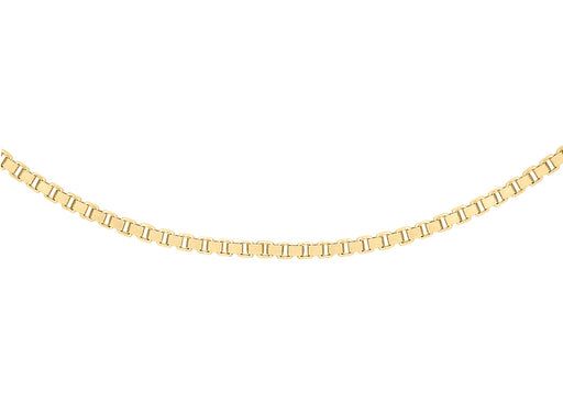 9ct Yellow Gold 15 Venetian Box Chain Adjustable 46m/18"-51m/20"9