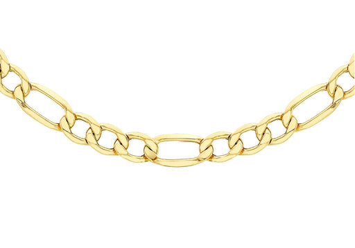 9ct Yellow Gold 120 Diamond Cut Figaro Chain 46m/18"9