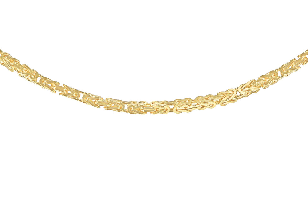 9ct Gold Mini Squares Byzantine Necklace