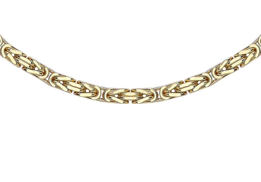 9ct Yellow Gold 3.3mm Square Byzantine Chain 46m/18"9