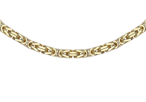 9ct Yellow Gold 3.3mm Square Byzantine Chain 46m/18"9