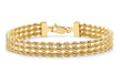 9ct Yellow Gold Hollow 3-Strand Rope Bracelet