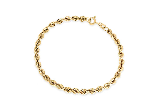 9ct Yellow Gold 80 Rope Chain Bracelet