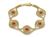 9ct Yellow Gold Coral Ethnic Bracelet 