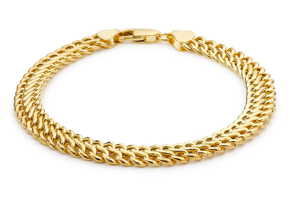 9ct Yellow Gold 'Figure 8' Hollow Curb Bracelet 18m/7"9