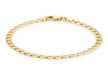 9ct Yellow Gold Diamond Cut Flat Curb Bracelet 18m/7"9