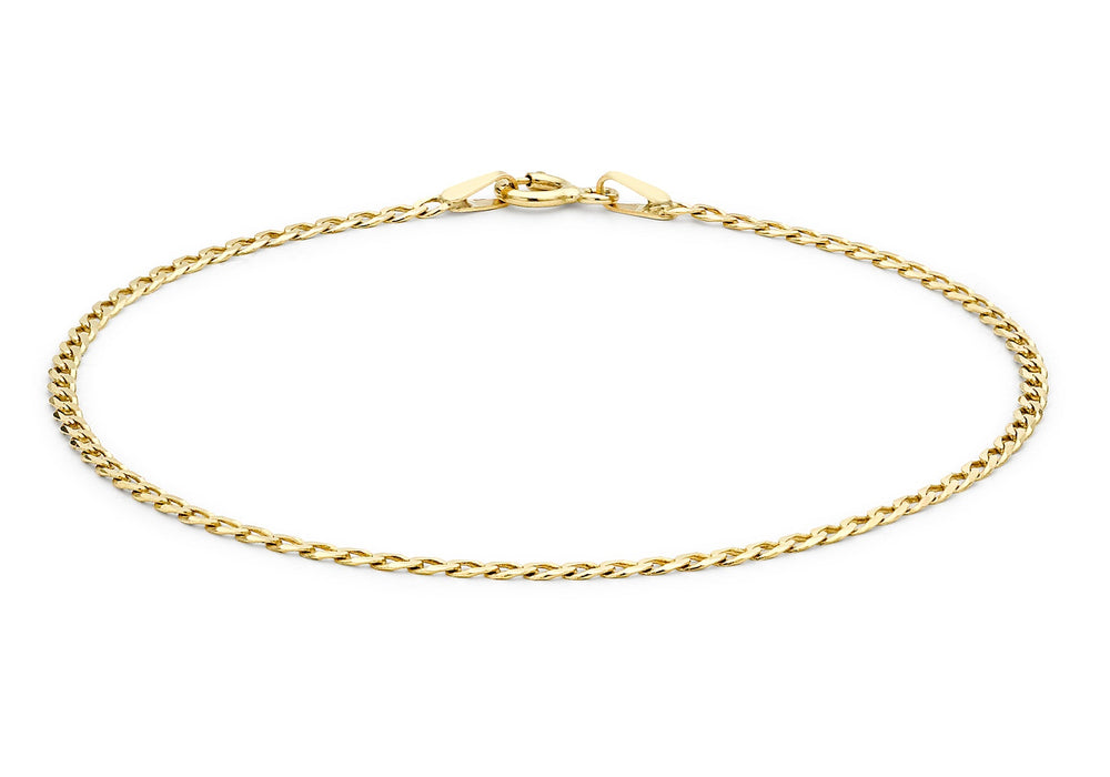 9ct Yellow Gold Flat Curb Bracelet 18m/7"9