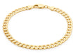 9ct Yellow Gold 140 Diamond Cut Flat Curb Chain Bracelet 21.5m/8.5"9