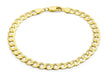 9ct Yellow Gold 150 Diamond Cut Flat Curb Chain Bracelet 18m/7"9