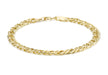 9ct Yellow Gold Double Hollow Diamond Cut Curb Bracelet 18m/7"9