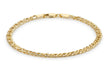 9ct Yellow Gold Hollow Diamond Cut Double Curb Bracelet 19m/7.5"9