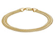 9ct Yellow Gold 6.5mm Domed 4-Row Curb Bracelet 23m/9"9