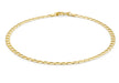 9ct Yellow Gold Diamond Cut Flat Curb Bracelet 19m/7.5"9