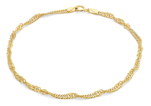 9ct Yellow Gold 45 Twist Curb Chain Bracelet 19m/7.5"9