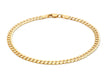 9ct Yellow Gold 100 Diamond Cut Flat Curb Chain Bracelet 19m/7.5"9