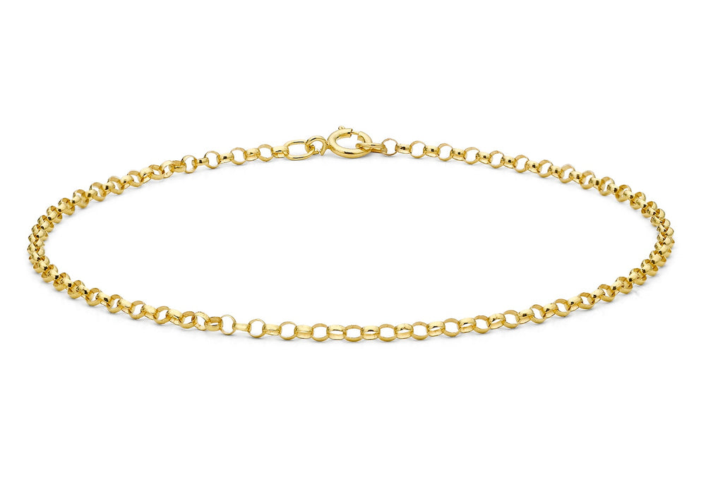 9ct Yellow Gold Belcher  Bracelet 18m/7"9