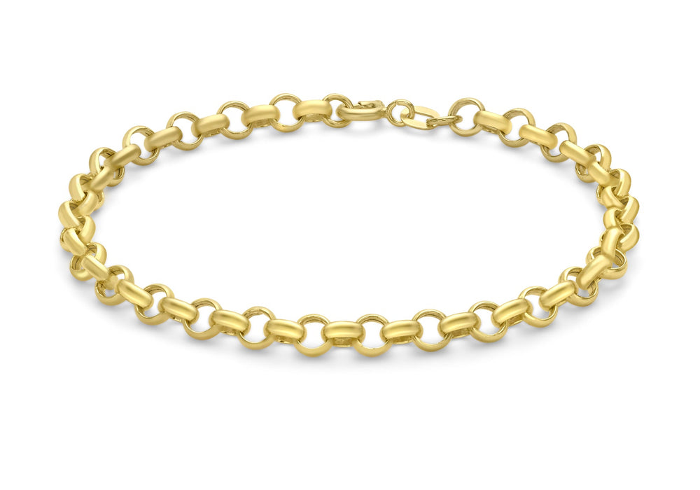 9ct Yellow Gold 160 Hollow Round Belcher  Bracelet 18m/7"9