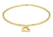 9ct Yellow Gold Heart Bracelet 