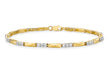 9ct Yellow Gold Bar and Zirconia  Link Bracelet 19m/7.5"9