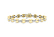 9ct 2-Colour Gold 0.20t Diamond Link Bracelet 18.5m/7.25"9