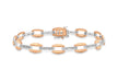 9ct 2-Colour Gold 0.25t Diamond Square Link Bracelet 19m/7.5"9