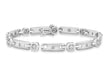 9ct White Gold 0.63t Diamond Satin Polished Square Link Bracelet 18m/7"9