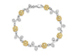 9ct 2-Colour Gold 1.00t Diamond Flower & Leaf Bracelet 20m/7.85"9