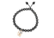 9ct Rose Gold 0.05t Diamond 'Love' and Onyx Bracelet 17m/6.7"9