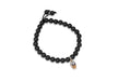 9ct Rose Gold 0.13ct Diamond Skull and Onyx Bracelet 