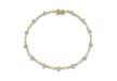 9ct 2-Colour Gold 0.10ct Diamond Heart Twist Bracelet 19m/7.5"9